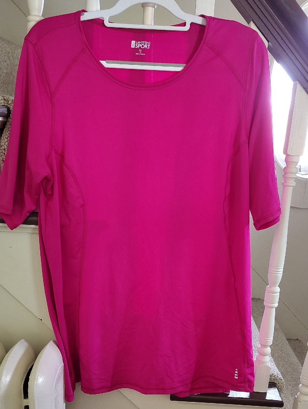 Lands' End Sport Short Sleeve Active Tee in Magenta